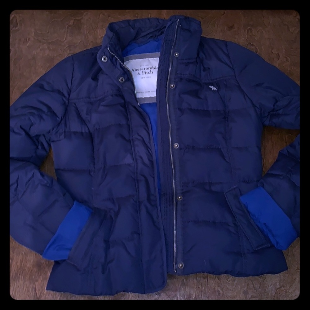 Abercrombie & Fitch Blue Puffer Jacket